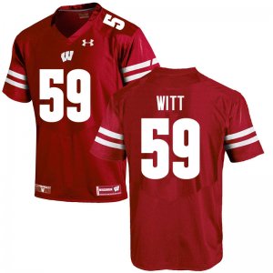 Men's Wisconsin Badgers NCAA #59 Aaron Witt Red Authentic Under Armour Stitched College Football Jersey YZ31L80XA